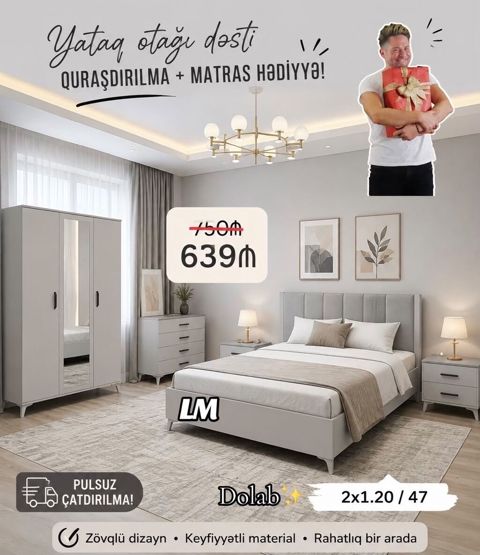 *Yataq dəsti* *Sifarişlə və yeni* Qiymət : *639₼* Dəstə — Bakı