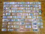 Kolleksionerlər üçün beynəlxalq kağız pul dəsti 73 ədəd müxtəlif — Goods