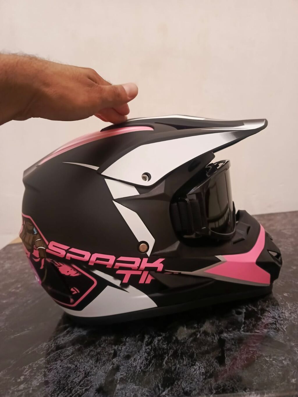 Motokros/enduro üslubunda tam üzlü kask – SPARK TIKI dizaynı - — Avto, Bakı (2)