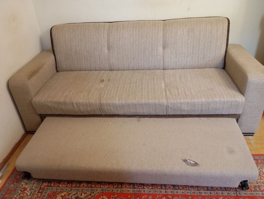 İşlənmiş, Divan-kravat, 2 kreslo, Bazalı, Açılan — Mebel, Bakı (2)