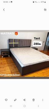 Taxt və matras dəsti - Ölçü: təxminən iki nəfərlik taxt - Rəng: tünd — Furniture