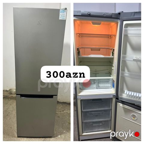 İndesit iki qapılı soyuducu - Rəng: metalik/gümüş - Alt hissədə
