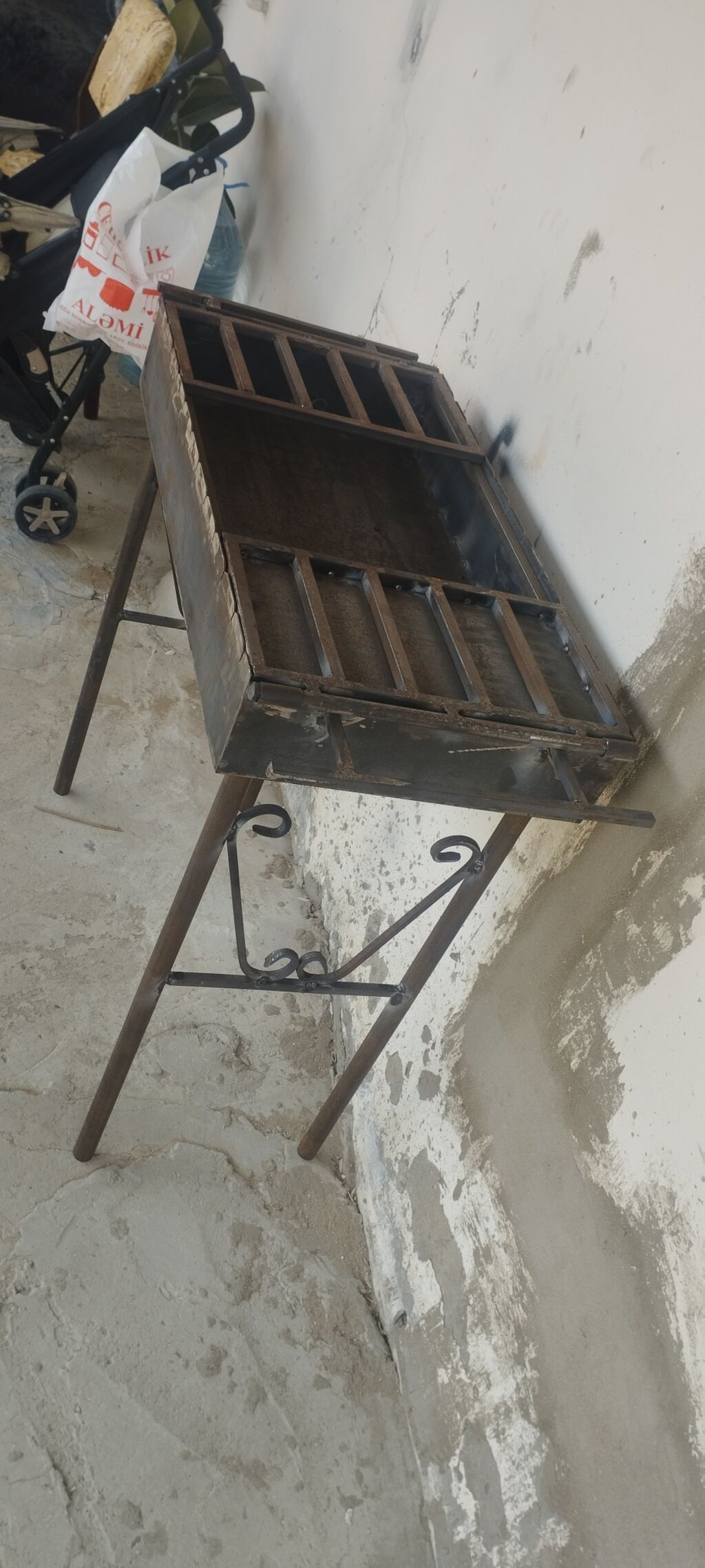 Metaldan hazırlanmış manqal/qril masası - Material: qalın gövdəli — Mallar, Digah (4)