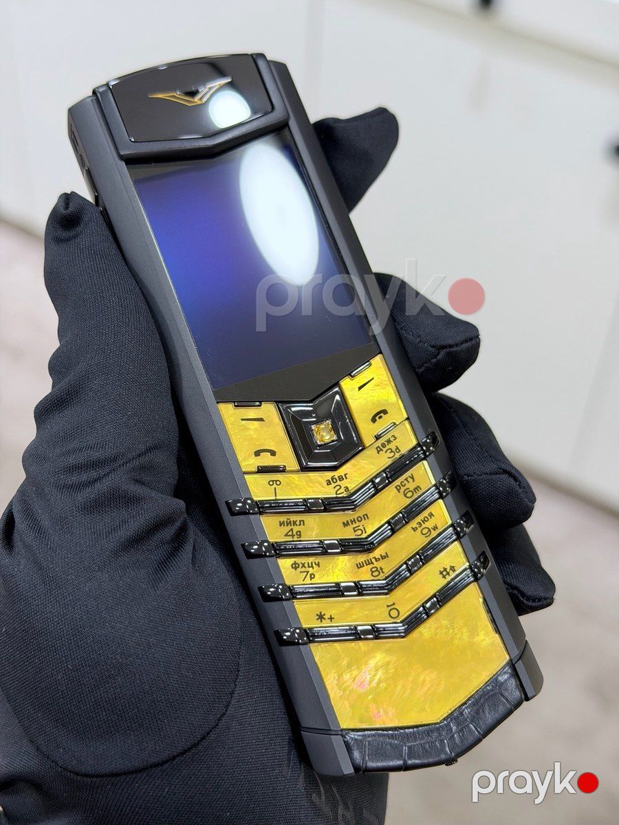 Vertu Signature S Design Sapphire Yellow Gold Black Alligator 4GB — Smartfonlar, Bakı (8)