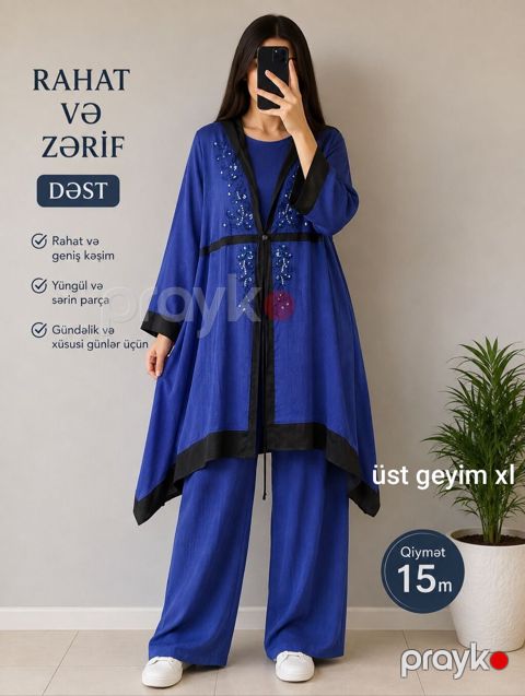 Rahat və zərif dəst – üst geyim XL - Geniş və komfortlu kəsim -