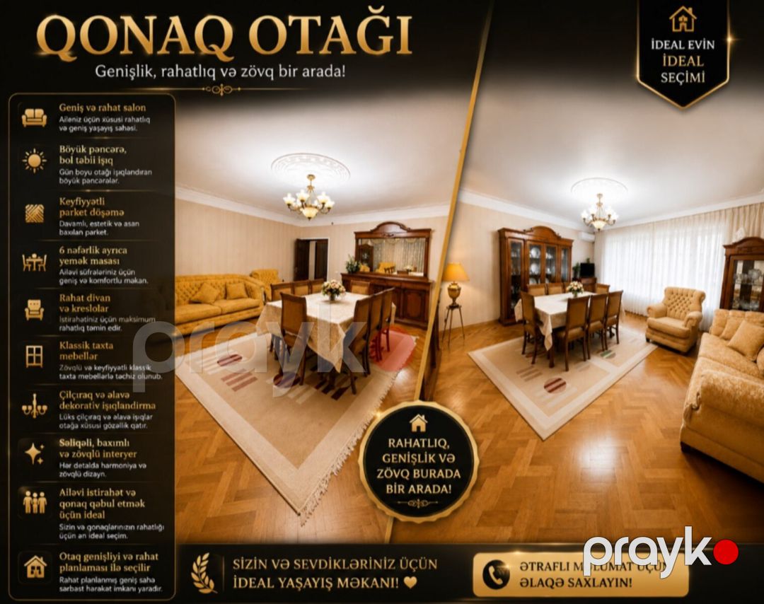 3-otaqlı mənzil, Qara Qarayev metrosu, 135 m² — Mənzil, Bakı (4)