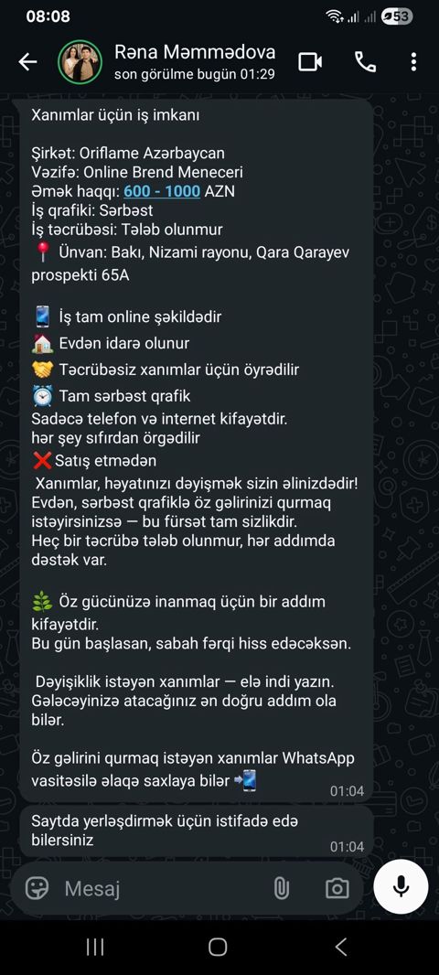 SMM menecer tələb olunur, İstənilən yaş, Təcrübəsiz