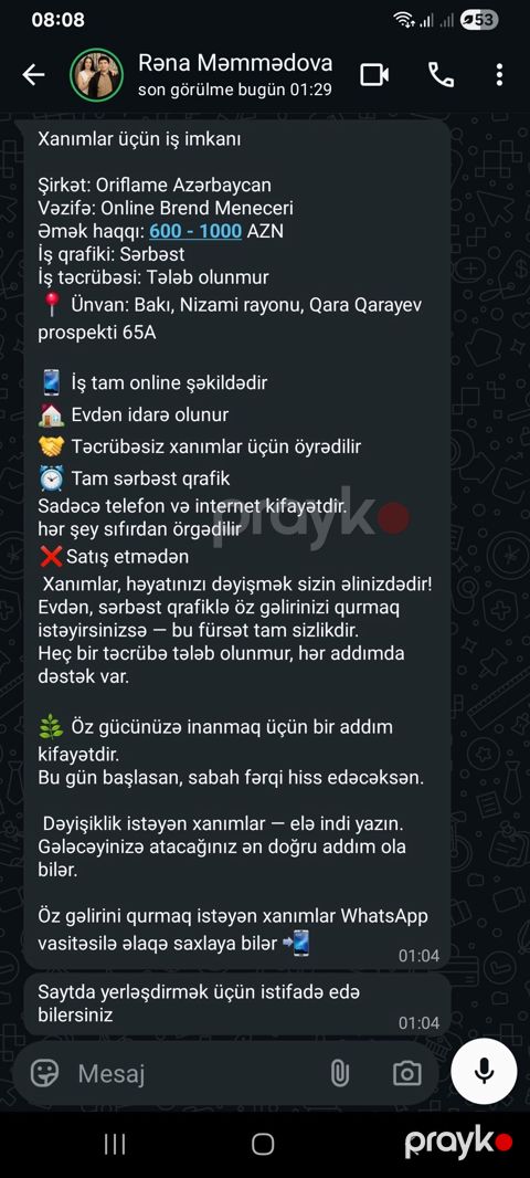 SMM menecer tələb olunur, İstənilən yaş, Təcrübəsiz — Xaçmaz