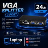 VGA Splitter 2 Port – 24 AZN 🔌 VGA Splitter 2 Port – 1 VGA girişdən 2 — Laptop Store