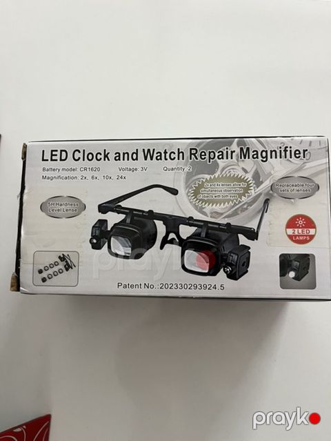 LED işıqlı saat və zərgərlik təmiri üçün böyüdücü eynək. Məhsul xırda