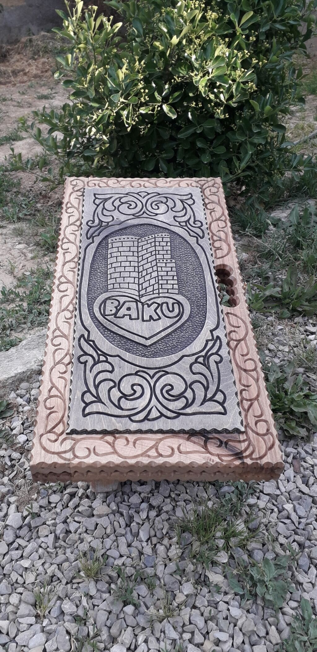 Taxta oyma kombinə lövhə – şahmat/nərd üçün - Material: bərk ağacdan — İdman və istirahət, Masazır (4)