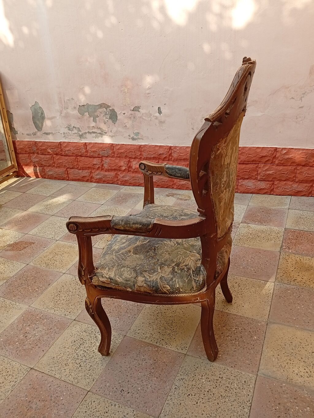 Antik üslubda oyma detallar ilə taxta kreslo - Klassik barok/rokoko — Kreslolar, Bakı (4)