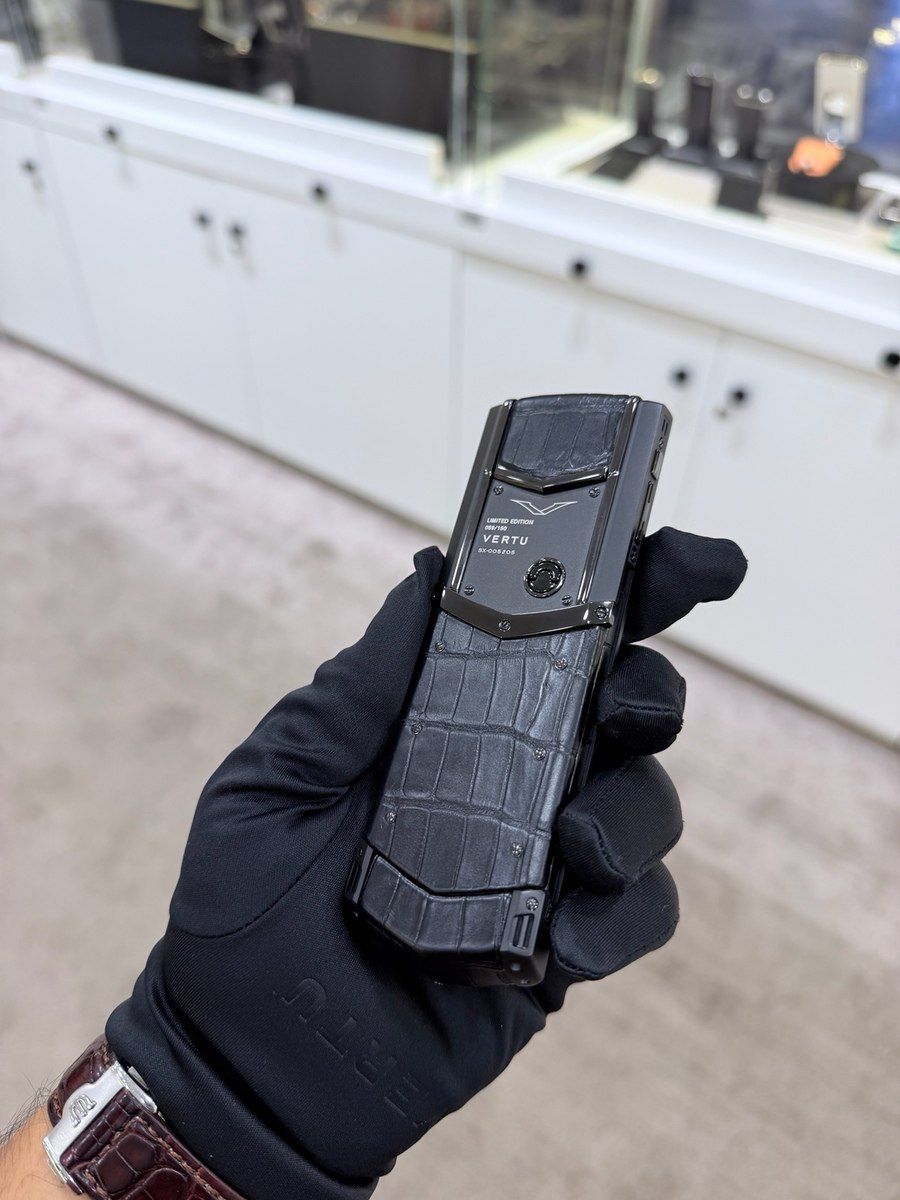 Vertu Signature S Design Sapphire Yellow Gold Black Alligator 4GB — Smartfonlar, Bakı (12)