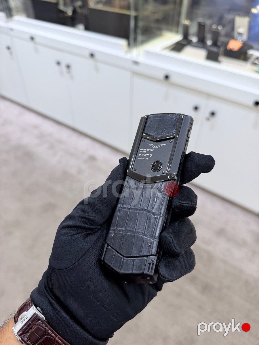 Vertu Signature S Design Sapphire Yellow Gold Black Alligator 4GB — Smartfonlar, Bakı (12)