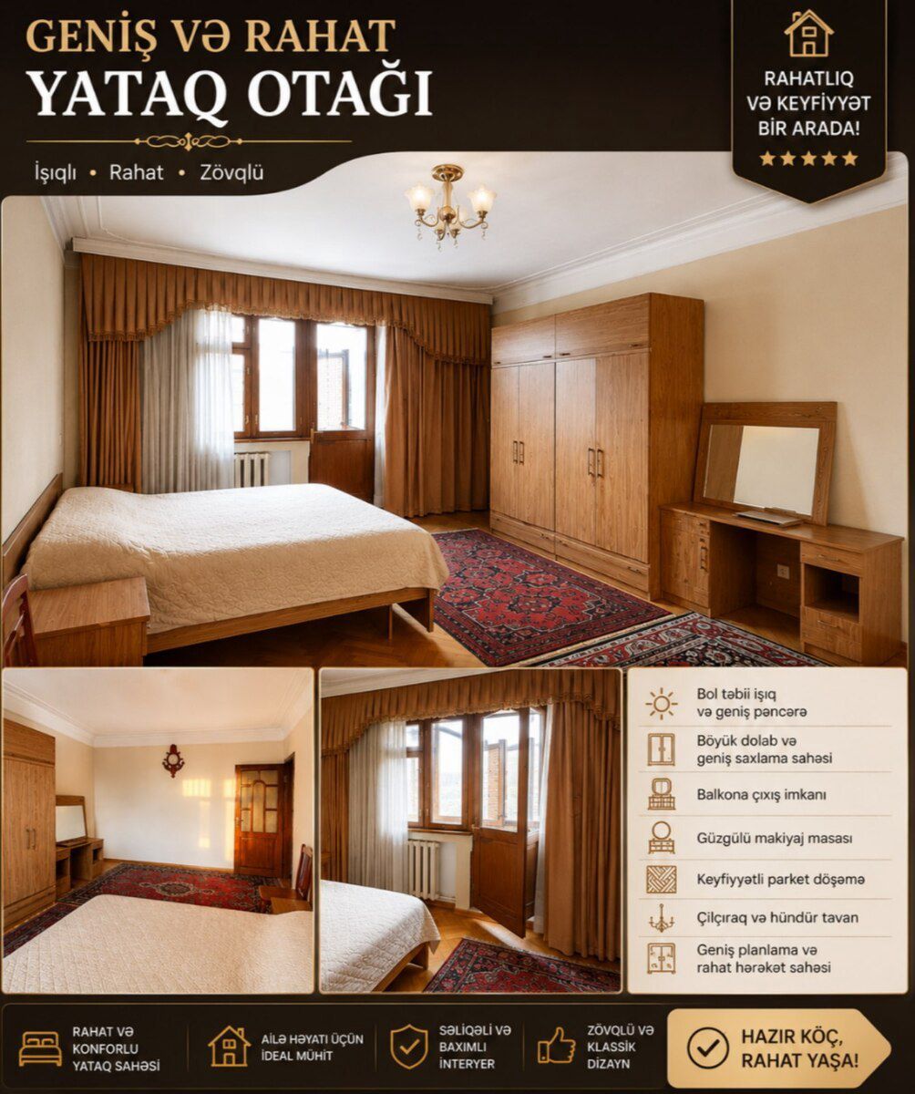 3-otaqlı mənzil, Qara Qarayev metrosu, 135 m² — Mənzil, Bakı (6)