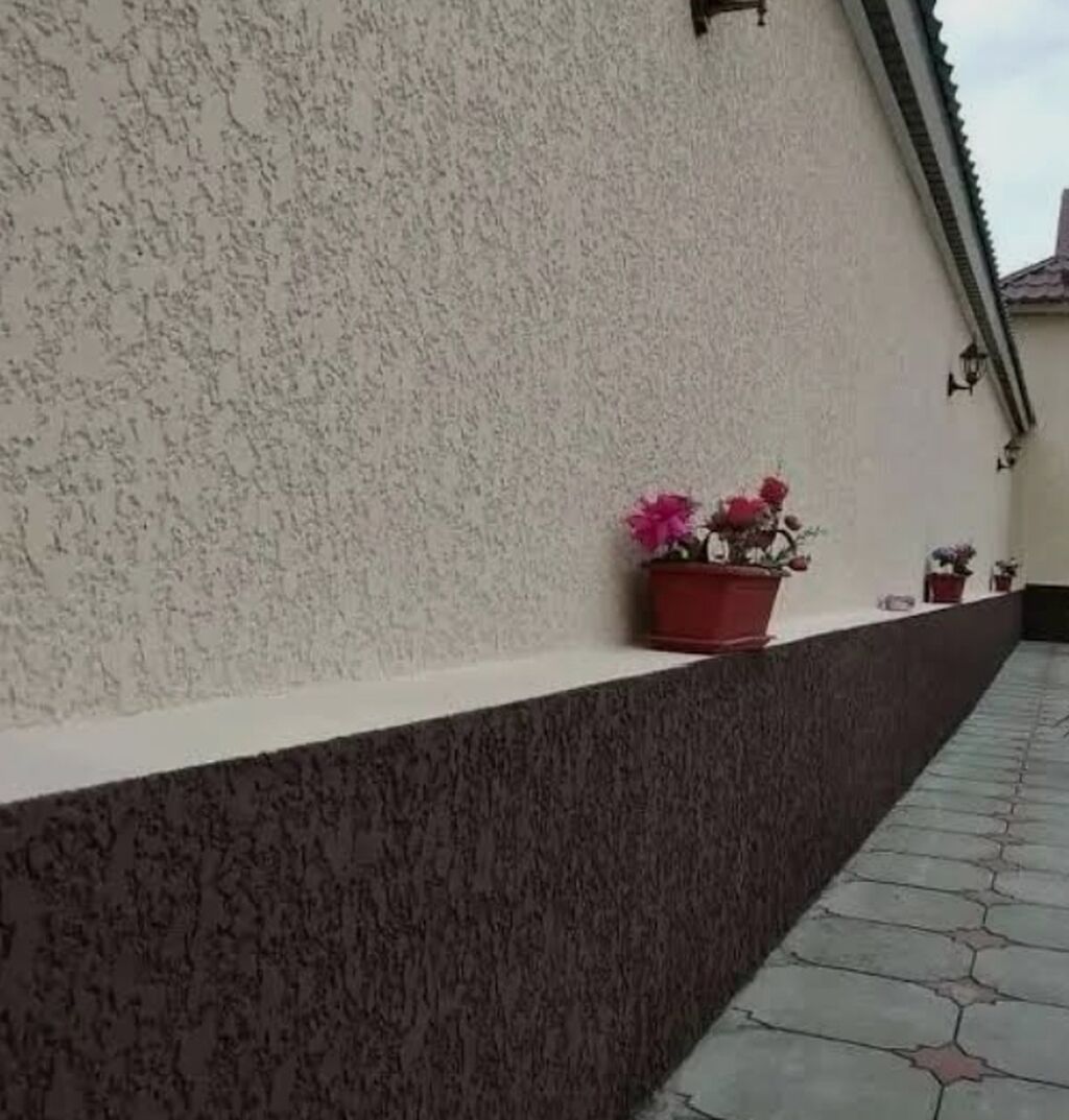 İşin xüsusiyyətləri: - Xarici divarlar üçün dekorativ teksturalı suvaq — Fasad işləri, Bakı (4)