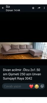 Künc divan - Model: L‑şəkilli künc divan, yastıqlar dəstdə - Ölçü: 2 — Furniture