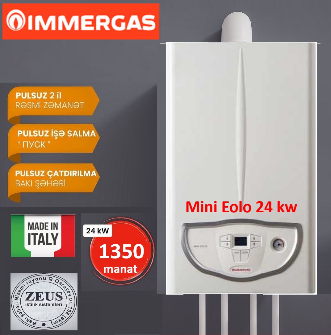 İmmergas Mini Eolo 24 kW kombi — İtaliya istehsalı — Isitmə, Bakı (4)