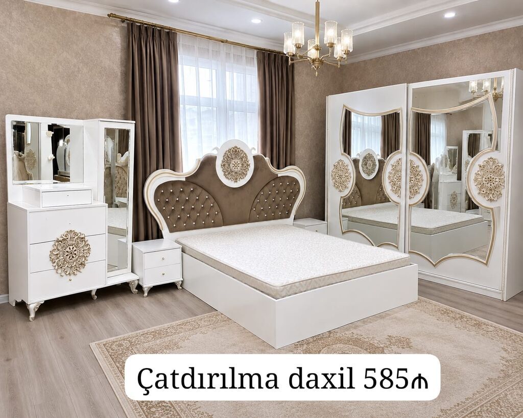 Yataq dəsti satılır çatdırılma daxil 580₼. İdeal vəziyyətdə. Matrası — Mebel, Bakı
