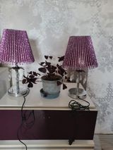 Cüt masaüstü dekorativ lampa. Lampalar bənövşəyi rəngli, zolaqlı və — Electronics
