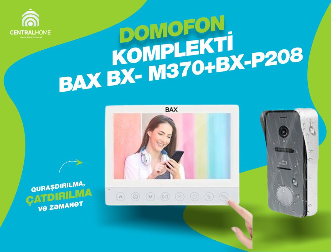 Domofon komplekti BAX BX- M370+BX-P208 — Təhlükəsizlik sistemləri, Bakı