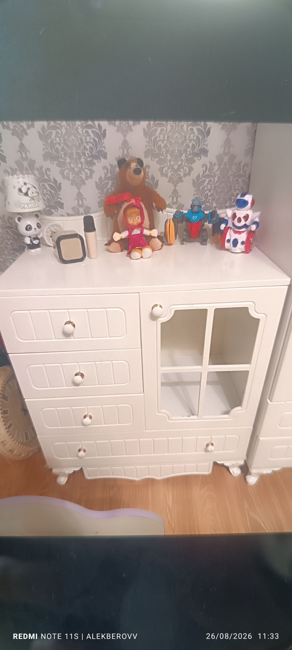 Uşaq otağı üçün ağ rəngli mebel dəsti satılır. Dəstə çarpayı, 3 qapılı — Mebel, Salyan (3)