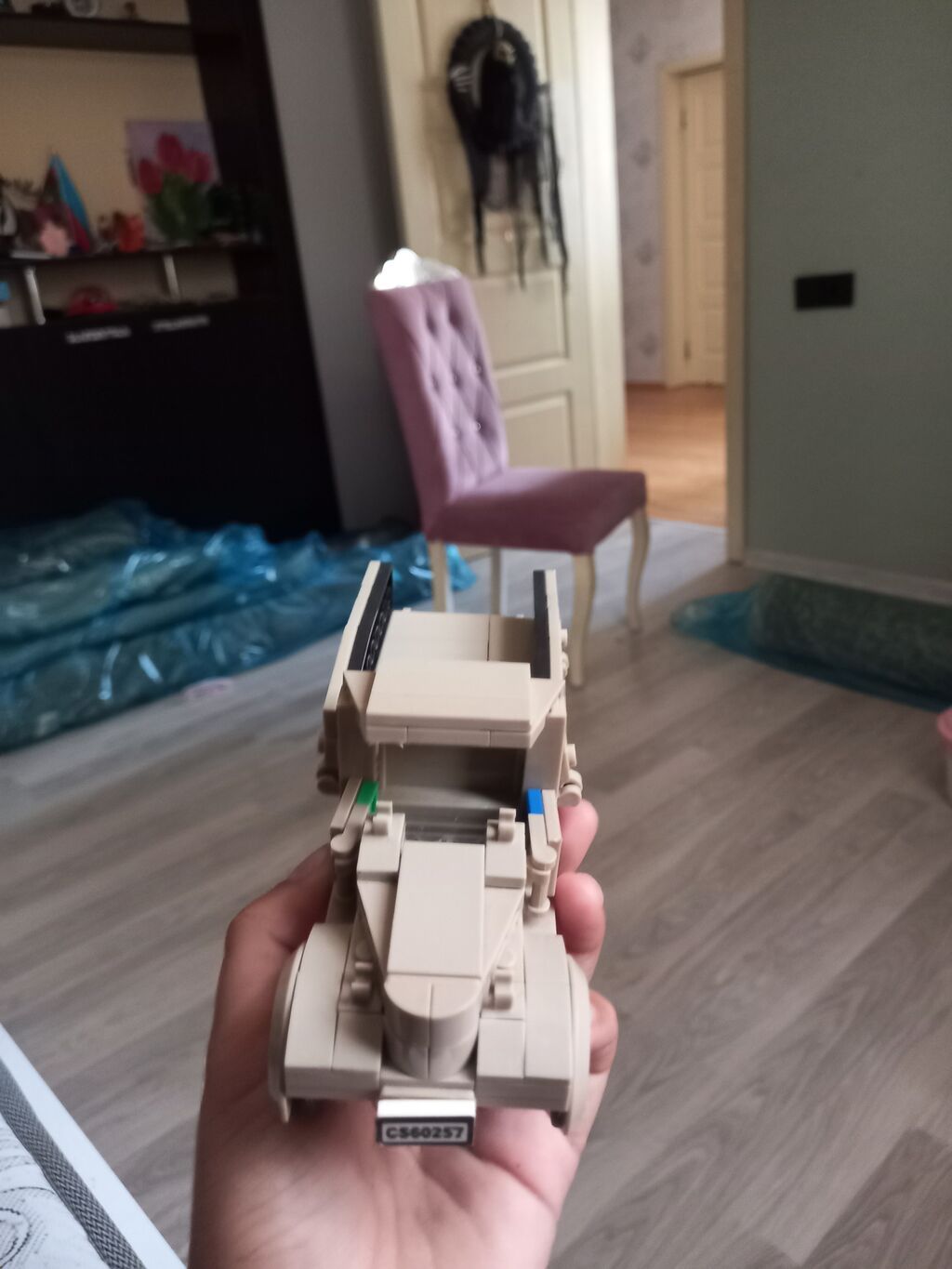 LEGO tərzində yığılan Porsche yarış avtomobili modeli. Oyuncaq qara və — Konstruktorlar, Xırdalan (9)