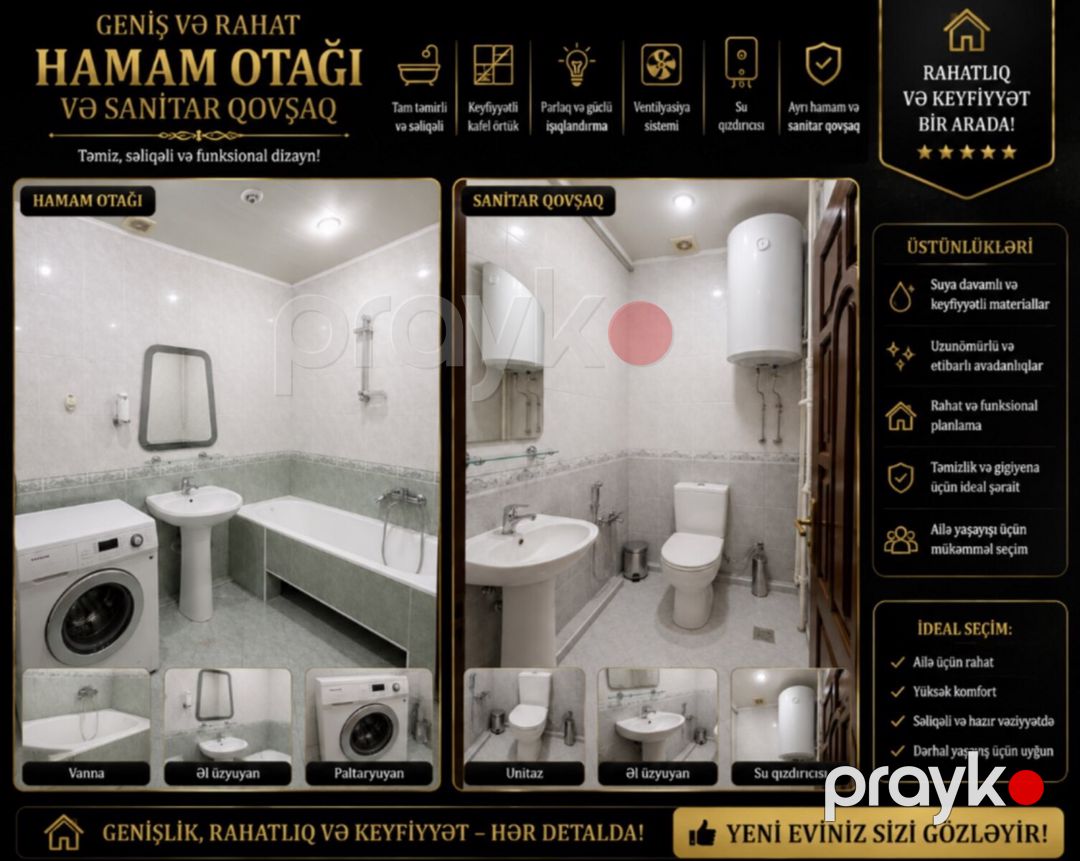3-otaqlı mənzil, Qara Qarayev metrosu, 135 m² — Mənzil, Bakı (10)