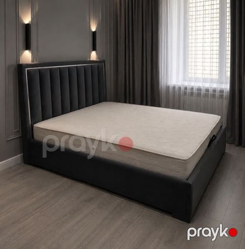 Müasir dizaynlı iki nəfərlik çarpayı və döşək dəsti. - Ölçü: təxmini