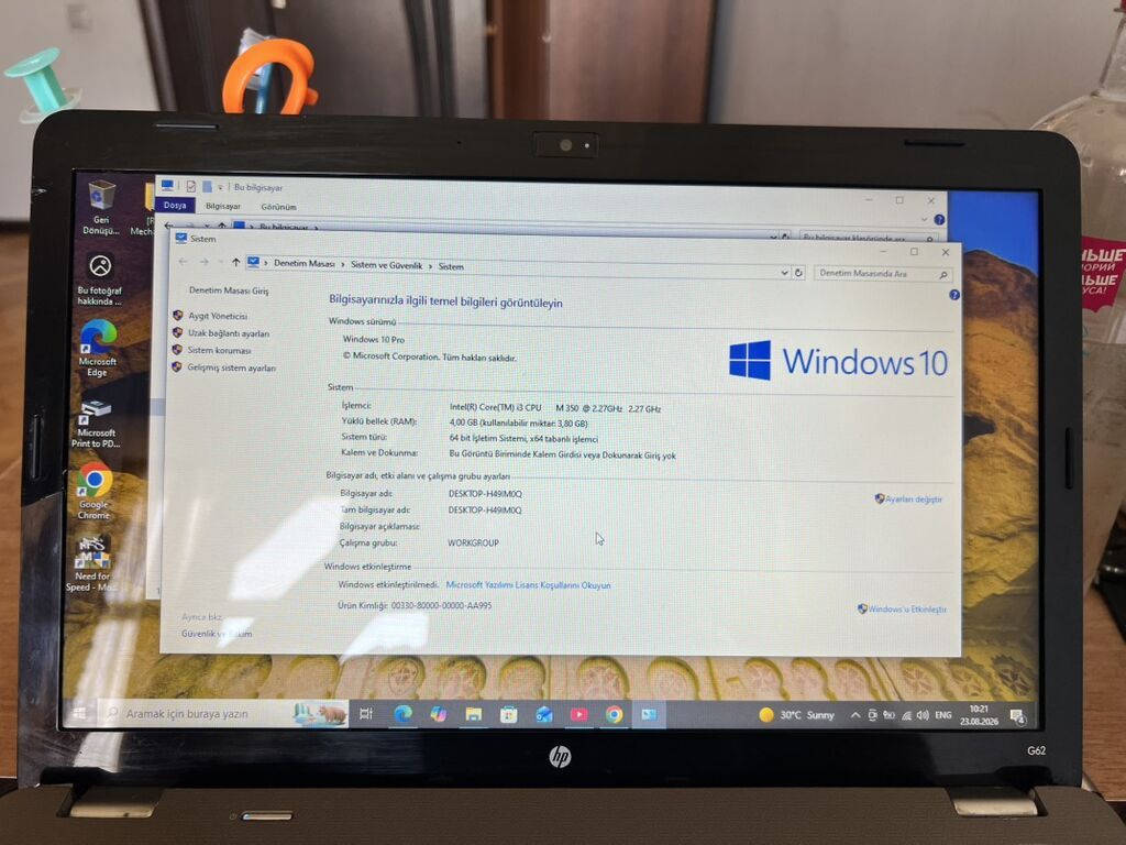 HP G62 noutbuk - Ekran: 15.6" HD (matris parlaq), yuxarıda inteqrə — HP, Bakı (4)