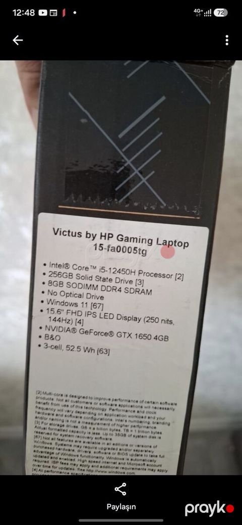HP Gaming Laptop i5 12-ci nəsil ram16