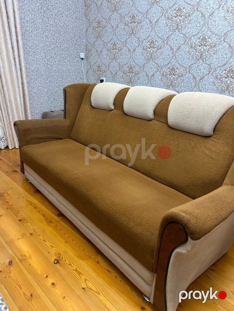Mebel növü: 3 nəfərlik divan ölçüsü 2metr - Rəng: isti qəhvəyi/bej