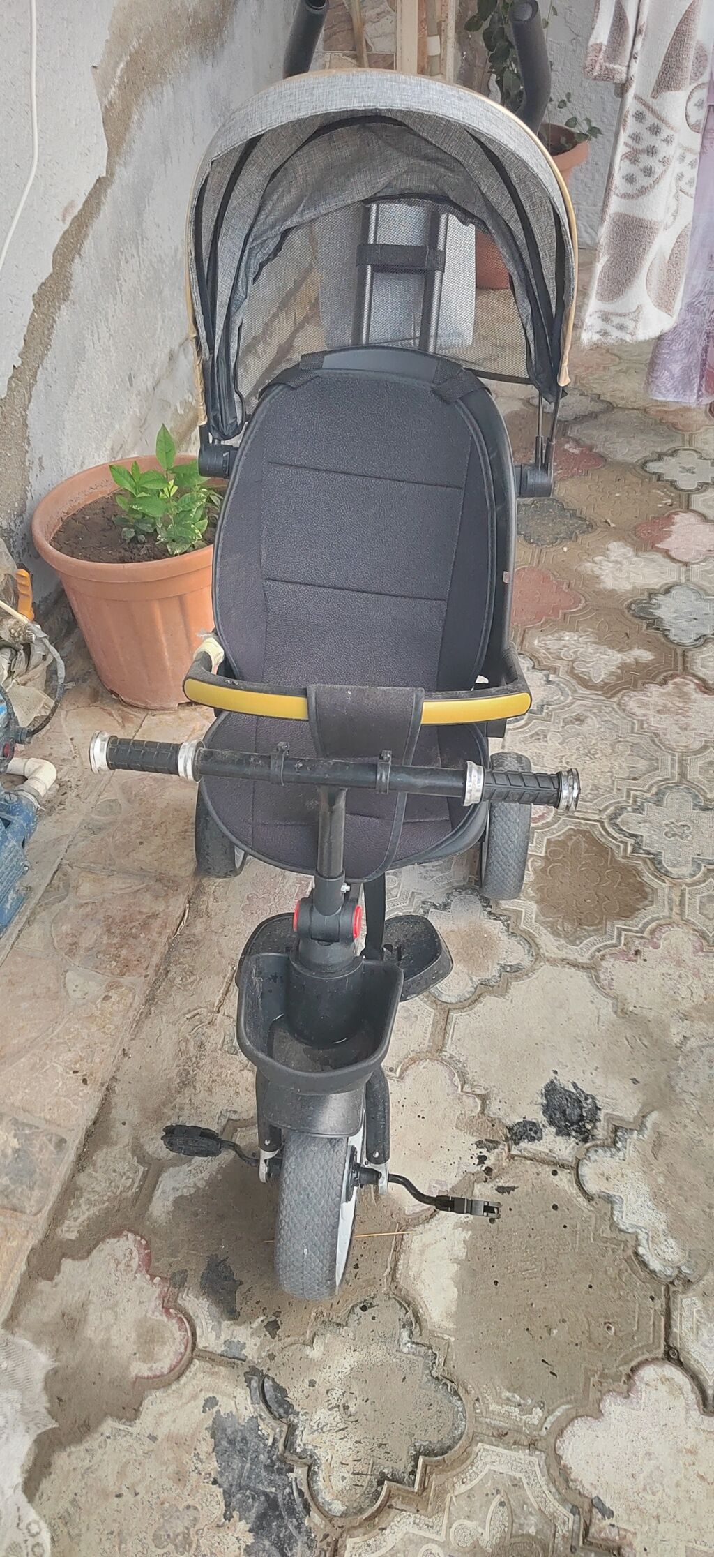 Uşaq üçtəkərli velosipedi – valideyn idarəetməsi və tentlə - — Uşaq velosipedləri, Bakı (2)