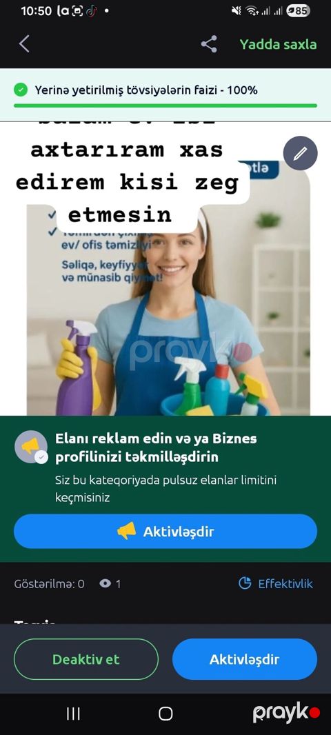 Təmizlik | Evlər | Gündəlik təmizlik — Bakı