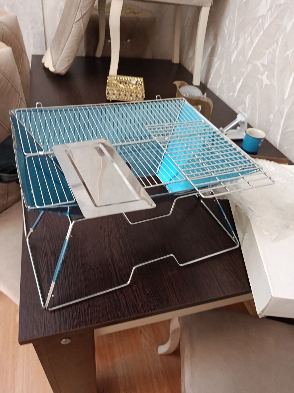 Daşına bilən kömürlü manqal/gril - Material: istiliyədavamlı metal — Mallar, Bakı (2)