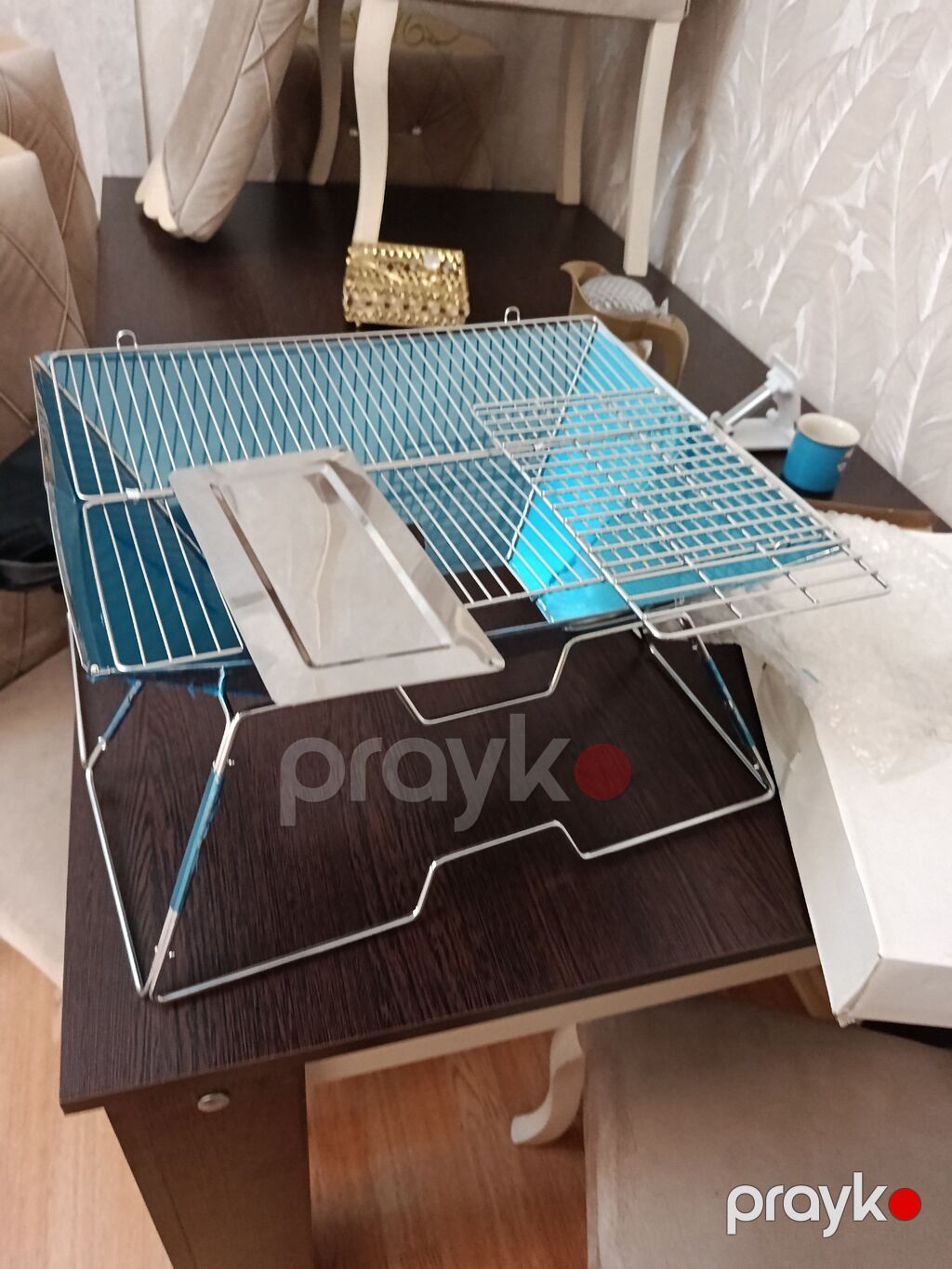 Daşına bilən kömürlü manqal/gril - Material: istiliyədavamlı metal — Mallar, Bakı (2)