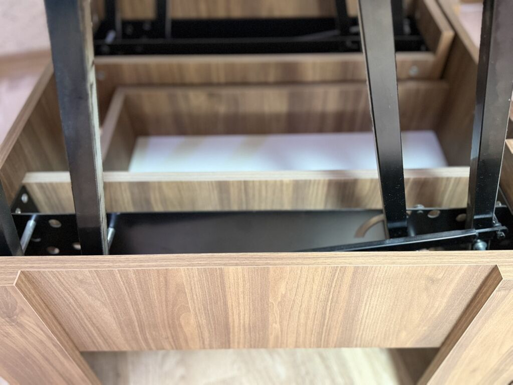 Kvadrat masa, Transformer, Təkərsiz, Teksturalı laminat — Mebel, Gəncə (6)