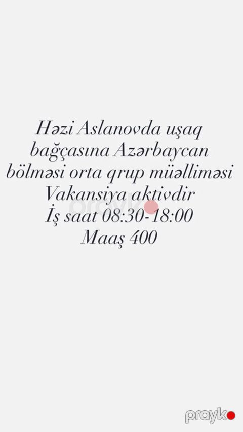Həzi Aslanovda yerləşən uşaq bağçasına Azərbaycan bölməsi orta qrup — Bakı