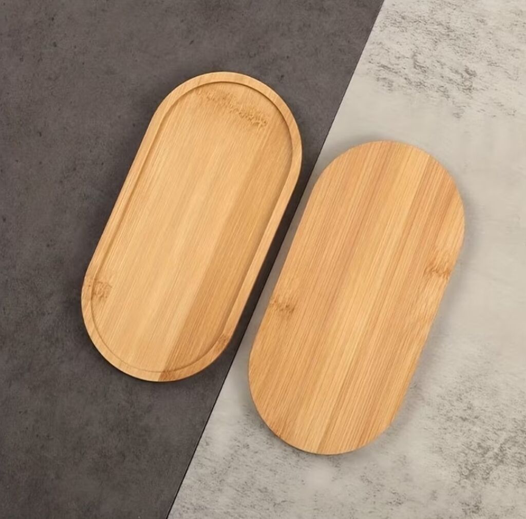 Bambukdan çoxməqsədli oval tray - Material: 100% təbii bambuk, hamar — Mallar, Bakı