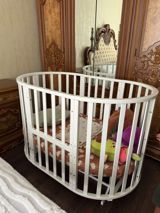 Oğlan və qız üçün, İşlənmiş, Yumru, Beşik, Matras ilə, Yellənmə mexanizmi ilə — Furniture