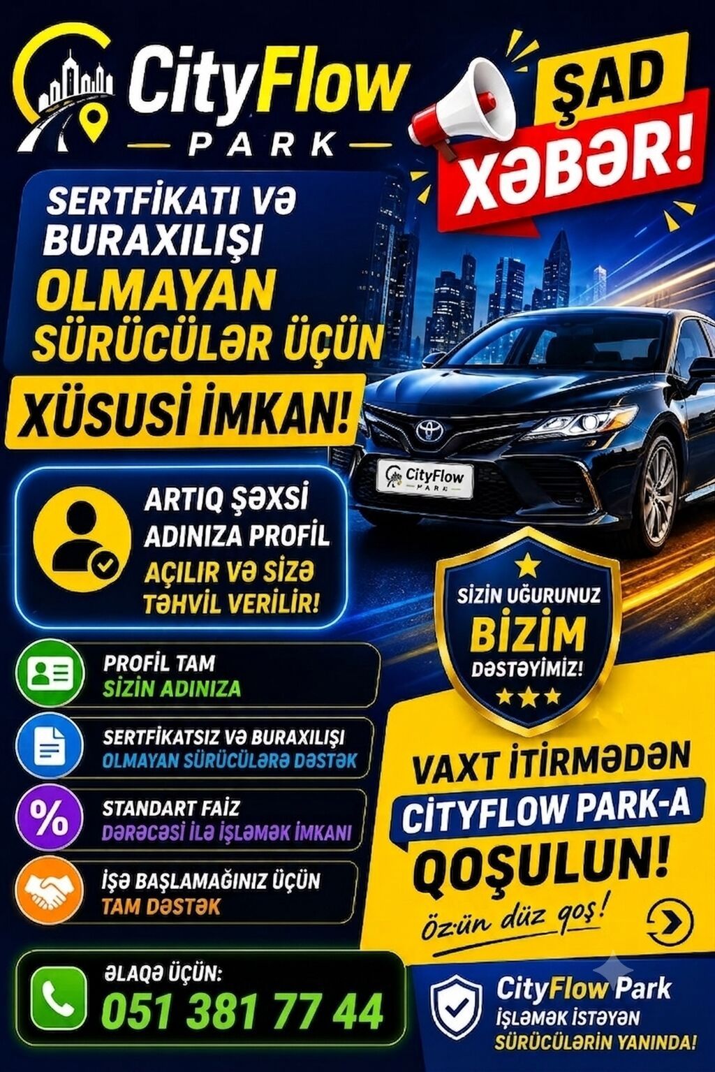 Taksi sürücüsü tələb olunur — İş, Bakı
