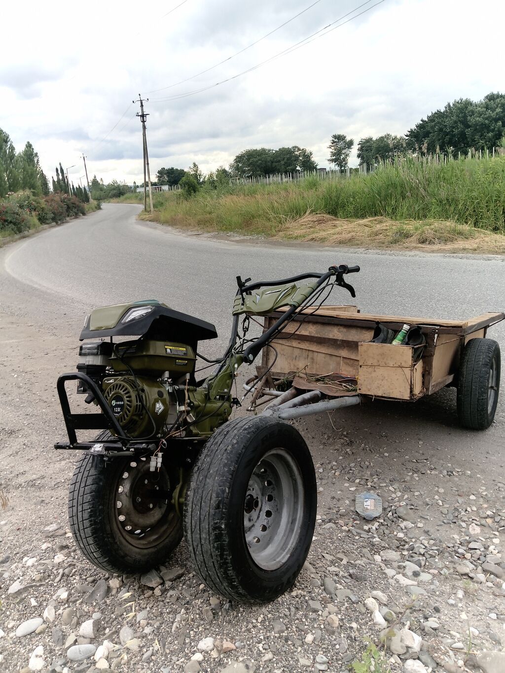 Qoşqulu motoblok / kiçik kənd təsərrüfatı nəqliyyatı. Güclü benzin — Motobloklar, Quba (5)