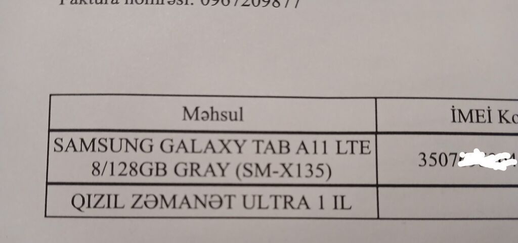 Samsung Galaxy Tab A11. Simkart və SD-kard dəstəkləyir.wi-fi və 4G — Samsung, Bakı (7)