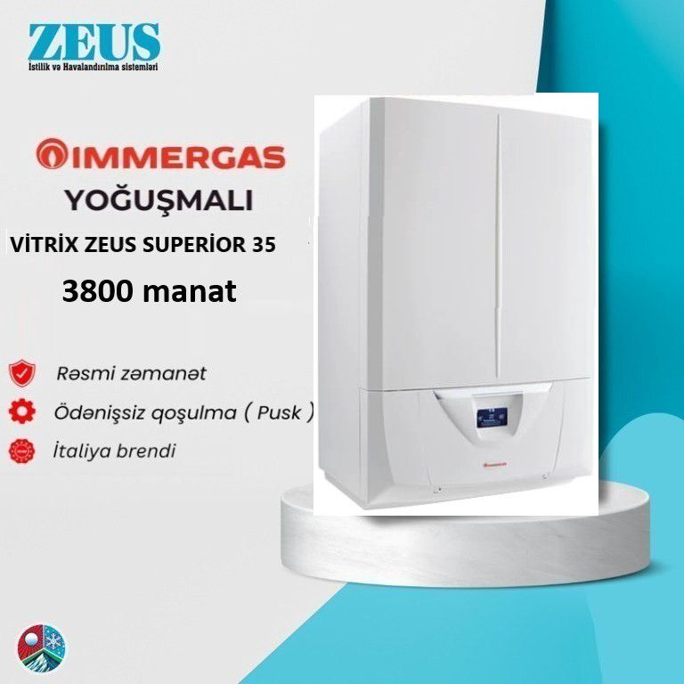 Kombi Yoğuşmalı İmmergas Vitrix Zeus Superior 35 kw — Kombilər, Bakı