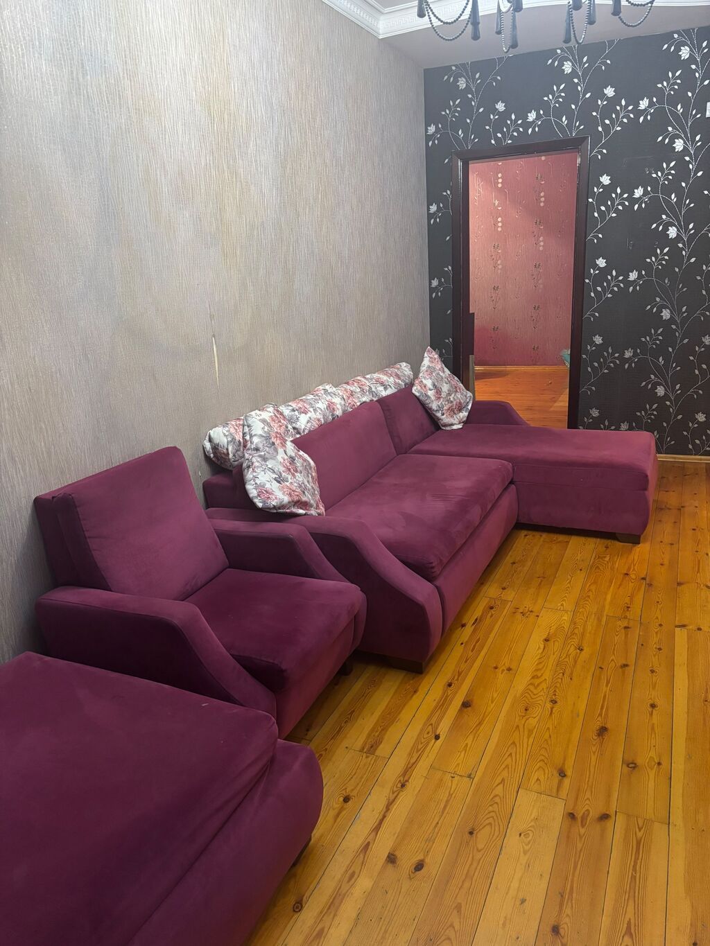 Xarici istehsal açılan divan 1 edəd kreslosu pufiki yaxşı vəziyyətdə — Mebel, Mehdiabad (3)