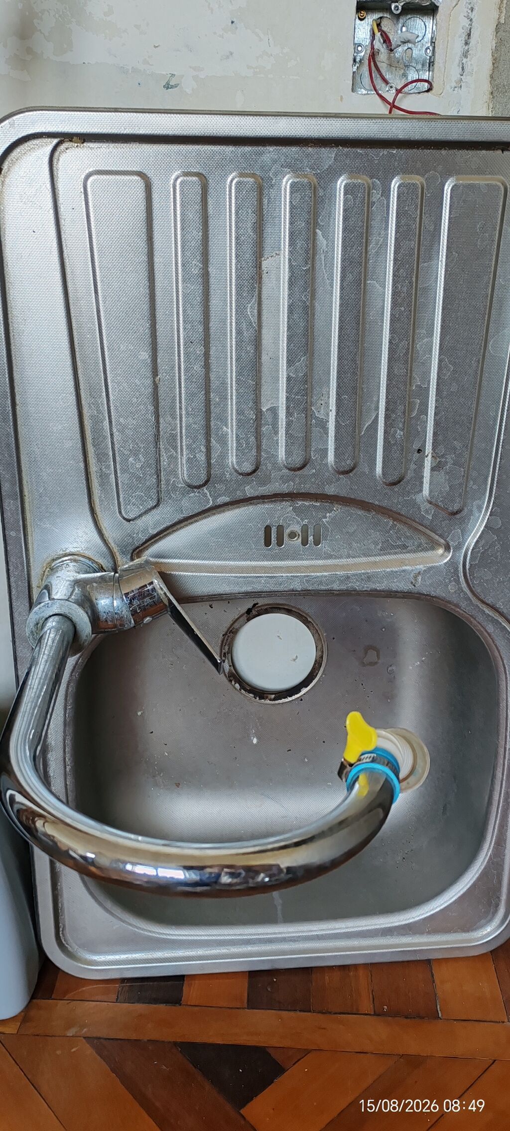 Mətbəx üçün paslanmayan poladdan birgözlü lavabo və kran dəsti - — Santexnika, Bakı