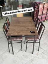 Yemək masası və oturacaq dəstləri. Şəkillərdə müxtəlif model və rəng — Mallar