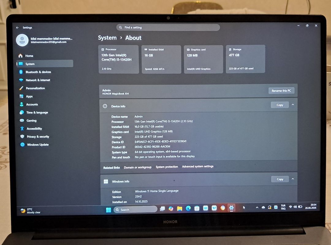 HONOR MagicBook X14 i5 — Elektronika, Bakı (6)