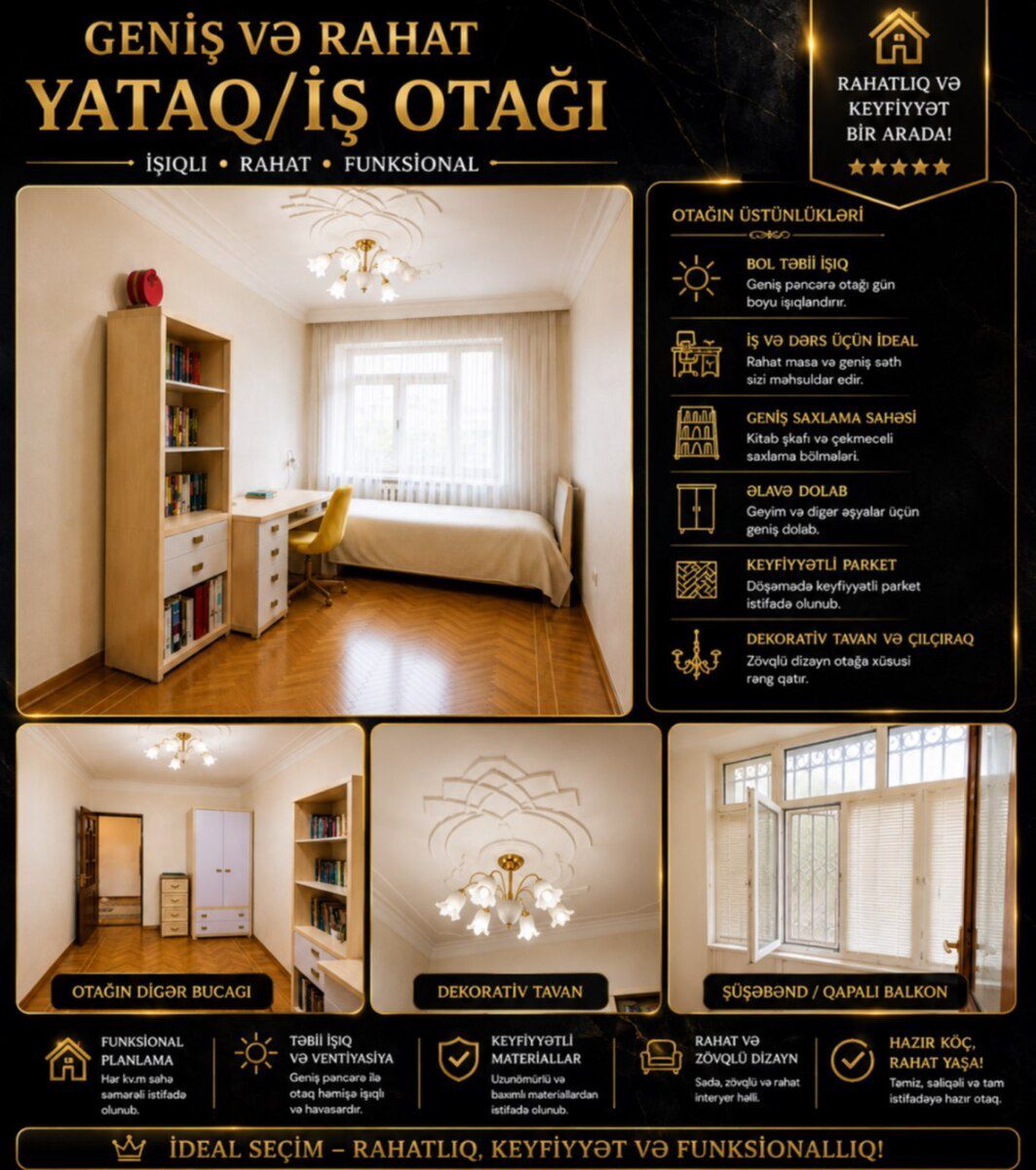 3-otaqlı mənzil, Qara Qarayev metrosu, 135 m² — Mənzil, Bakı (7)