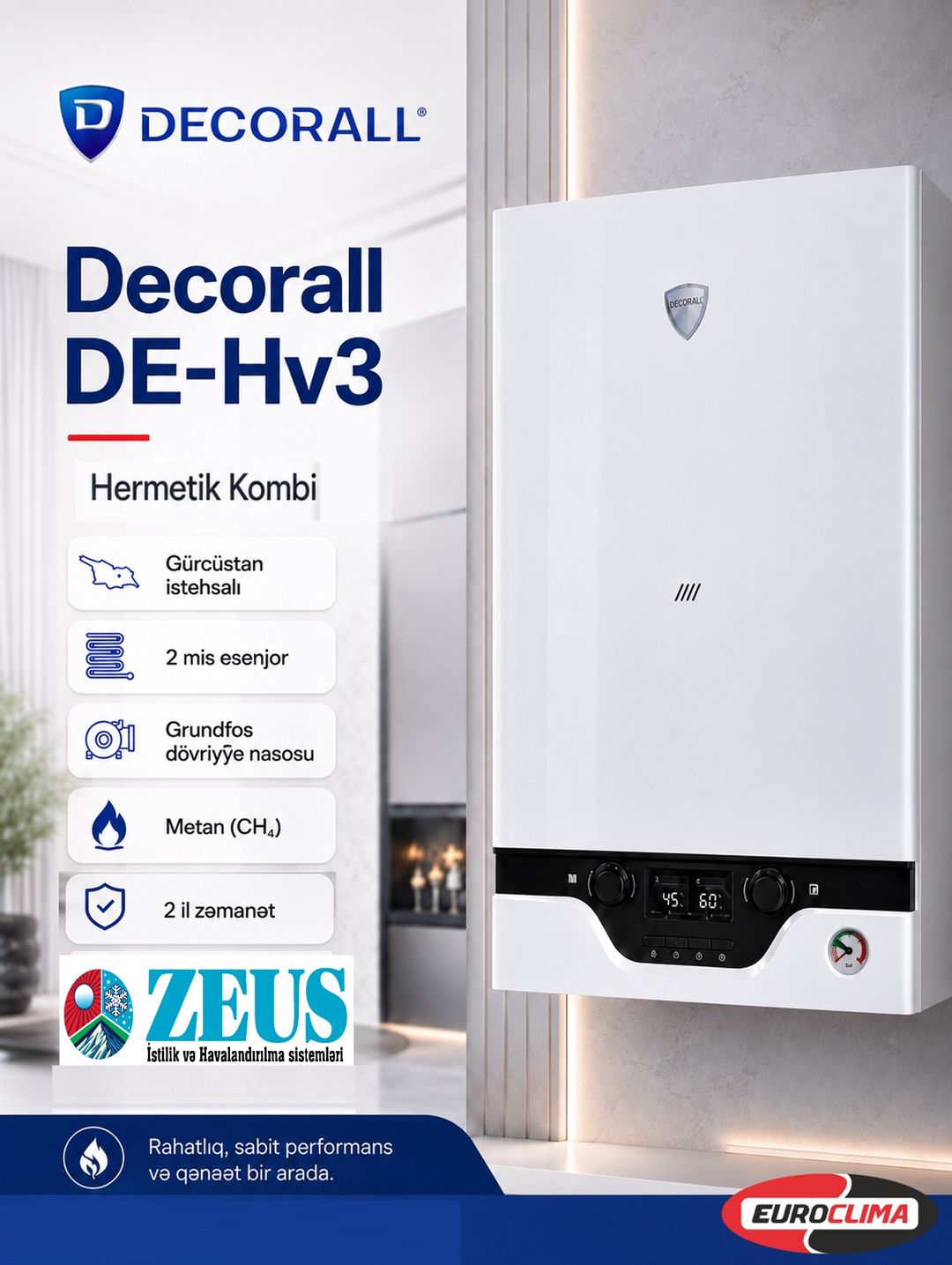 Kombi Decorall DE-H v3 28 kw — Kombilər, Bakı (2)